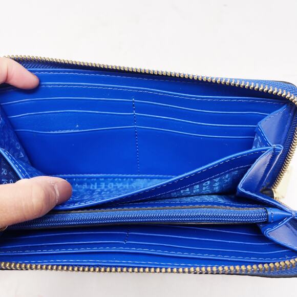 Kate Spade Orbital Blue Elsie Street Snake Embossed Leather Neda Zip Wallet - Picture 10 of 15